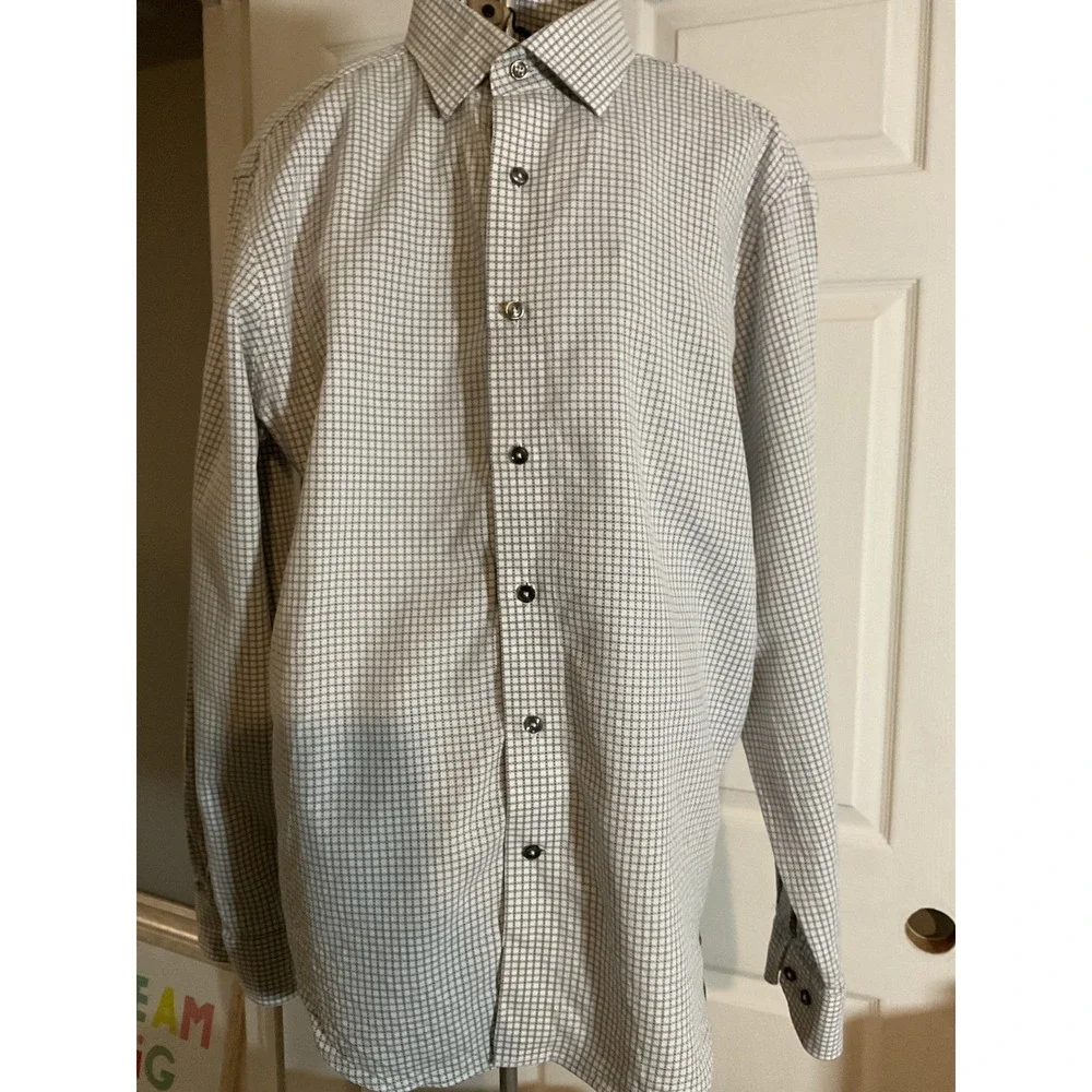 2 Items 1 Banana Republic Shirt Mens Lg Oxford Slim Fit Plaid Button‎ Down J12